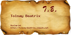Tolnay Beatrix névjegykártya